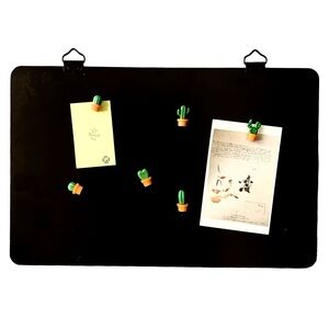 Set of Black Wall Magnetic Board and Cactus Magnets 6PCS